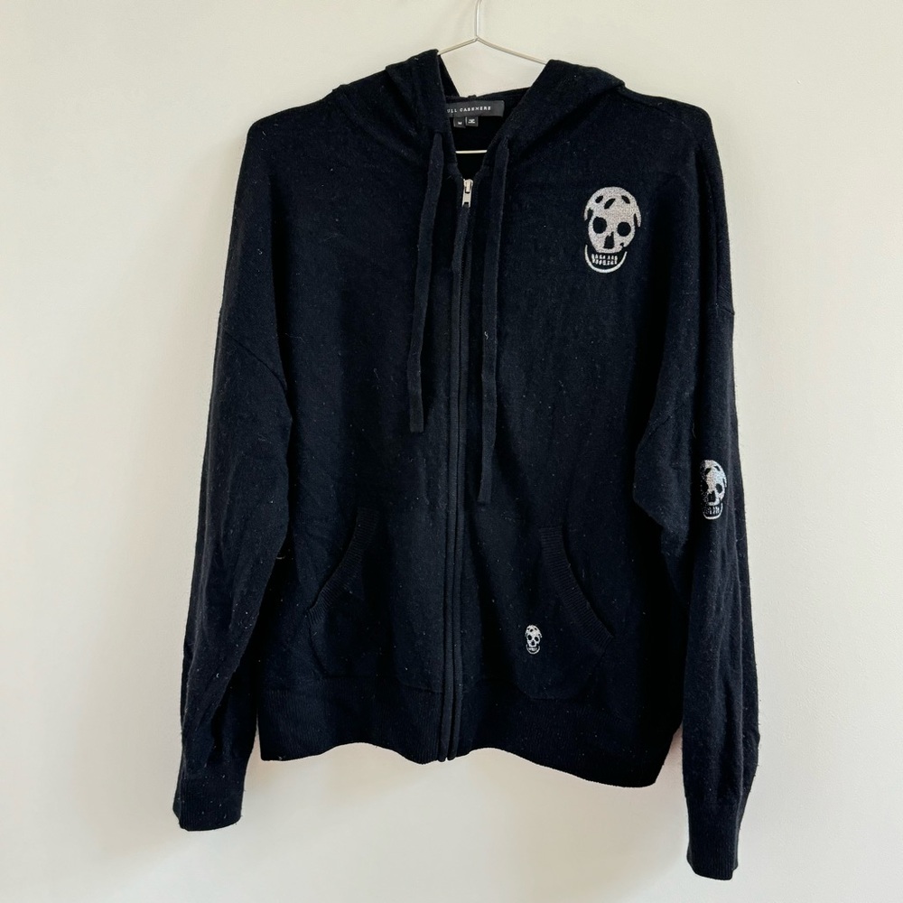 Skull Cashmere Black Hoodie with Skull Design